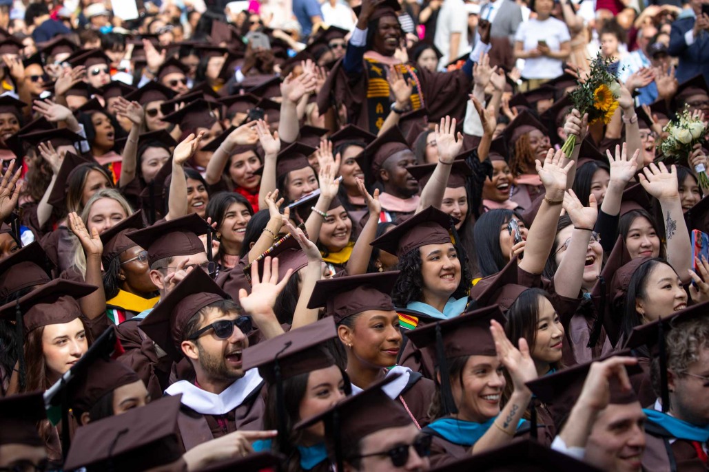 Brown University students graduating